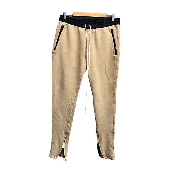 Fear of God Essentials Beige Ankle Zip Men's Activewear Sweatpants Size Medium